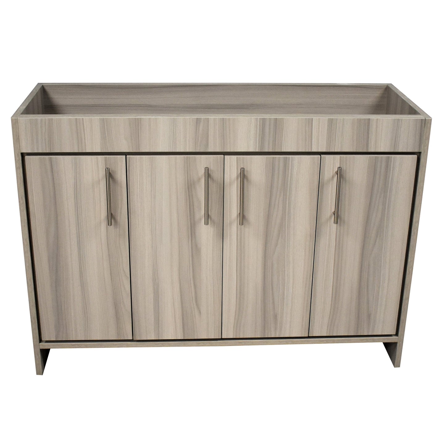 Volpa USA Villa 48" Ash Gray Freestanding Modern Bathroom Vanity With Brushed Nickel Round Handles