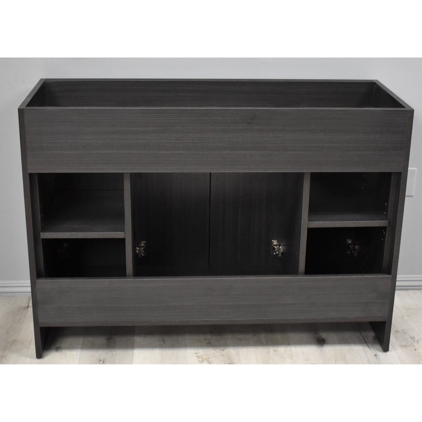 Volpa USA Villa 48" Black Ash Freestanding Modern Bathroom Vanity With Brushed Nickel Round Handles