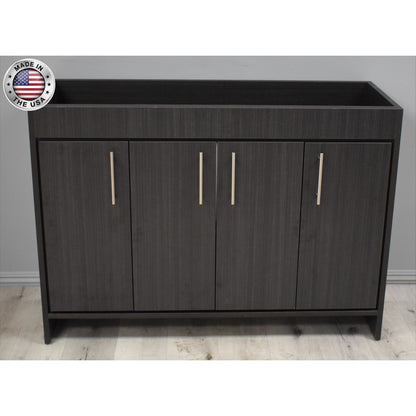 Volpa USA Villa 48" Black Ash Freestanding Modern Bathroom Vanity With Brushed Nickel Round Handles