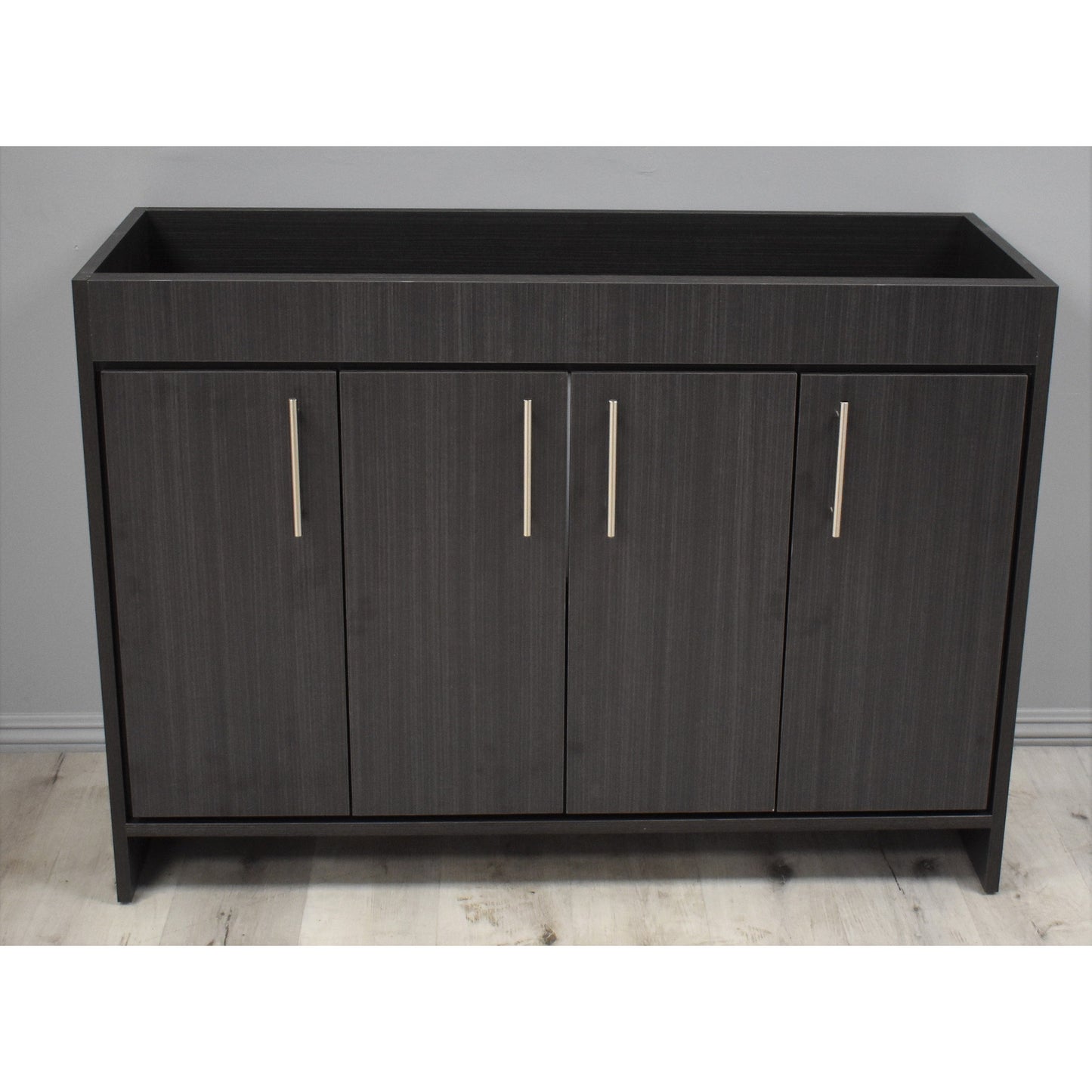 Volpa USA Villa 48" Black Ash Freestanding Modern Bathroom Vanity With Brushed Nickel Round Handles