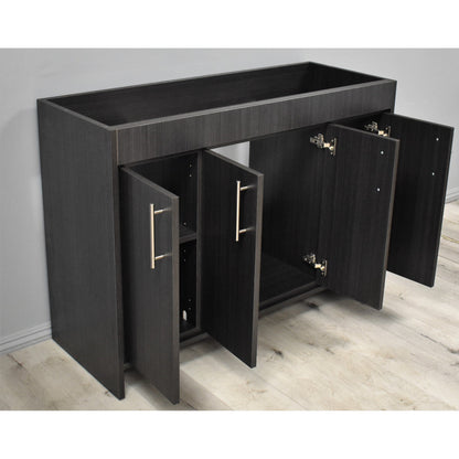 Volpa USA Villa 48" Black Ash Freestanding Modern Bathroom Vanity With Brushed Nickel Round Handles