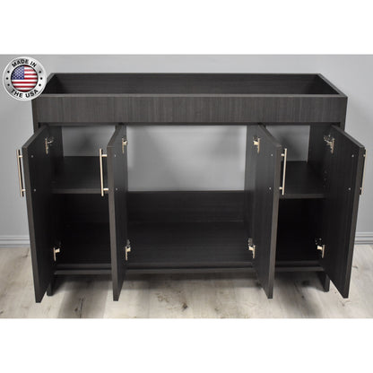 Volpa USA Villa 48" Black Ash Freestanding Modern Bathroom Vanity With Brushed Nickel Round Handles