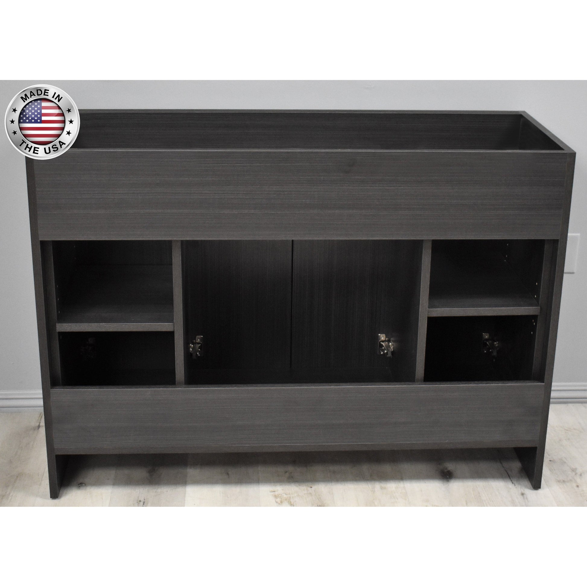 Volpa USA Villa 48" Black Ash Freestanding Modern Bathroom Vanity With Brushed Nickel Round Handles