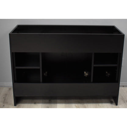 Volpa USA Villa 48" Black Freestanding Modern Bathroom Vanity With Brushed Nickel Round Handles