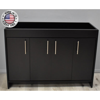 Volpa USA Villa 48" Black Freestanding Modern Bathroom Vanity With Brushed Nickel Round Handles