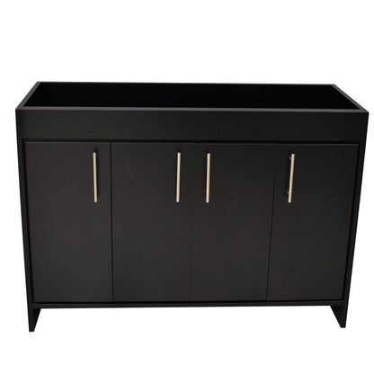 Volpa USA Villa 48" Black Freestanding Modern Bathroom Vanity With Brushed Nickel Round Handles