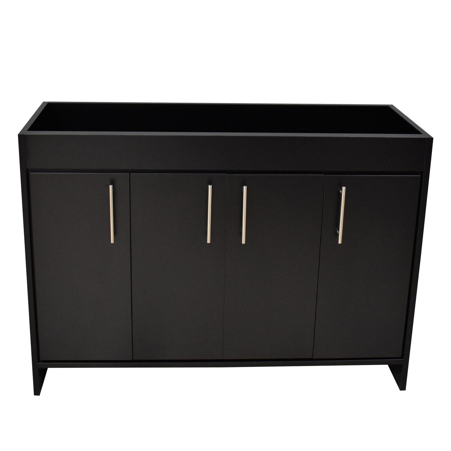 Volpa USA Villa 48" Black Freestanding Modern Bathroom Vanity With Brushed Nickel Round Handles