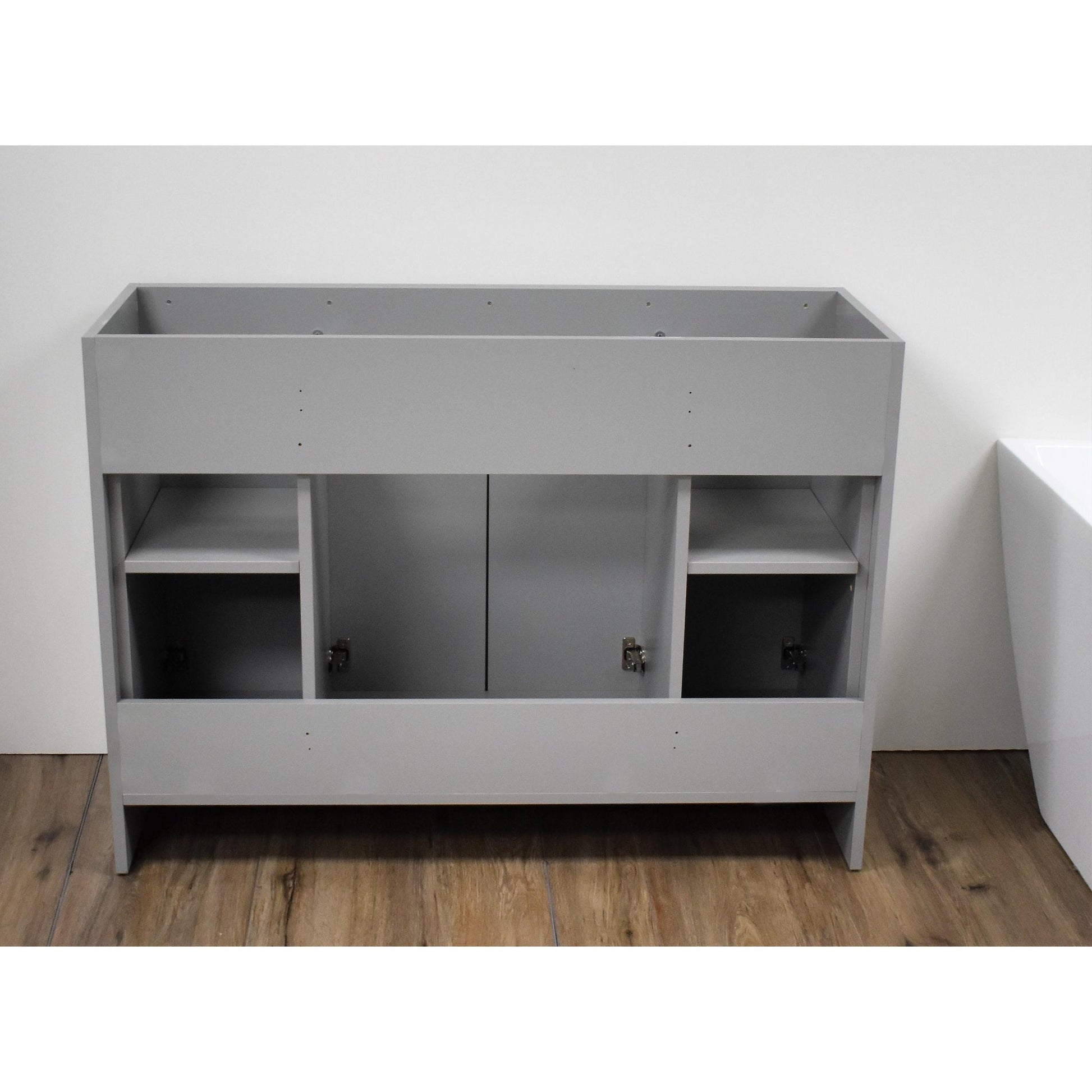 Volpa USA Villa 48" Gray Freestanding Modern Bathroom Vanity With Brushed Nickel Round Handles