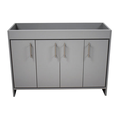 Volpa USA Villa 48" Gray Freestanding Modern Bathroom Vanity With Brushed Nickel Round Handles