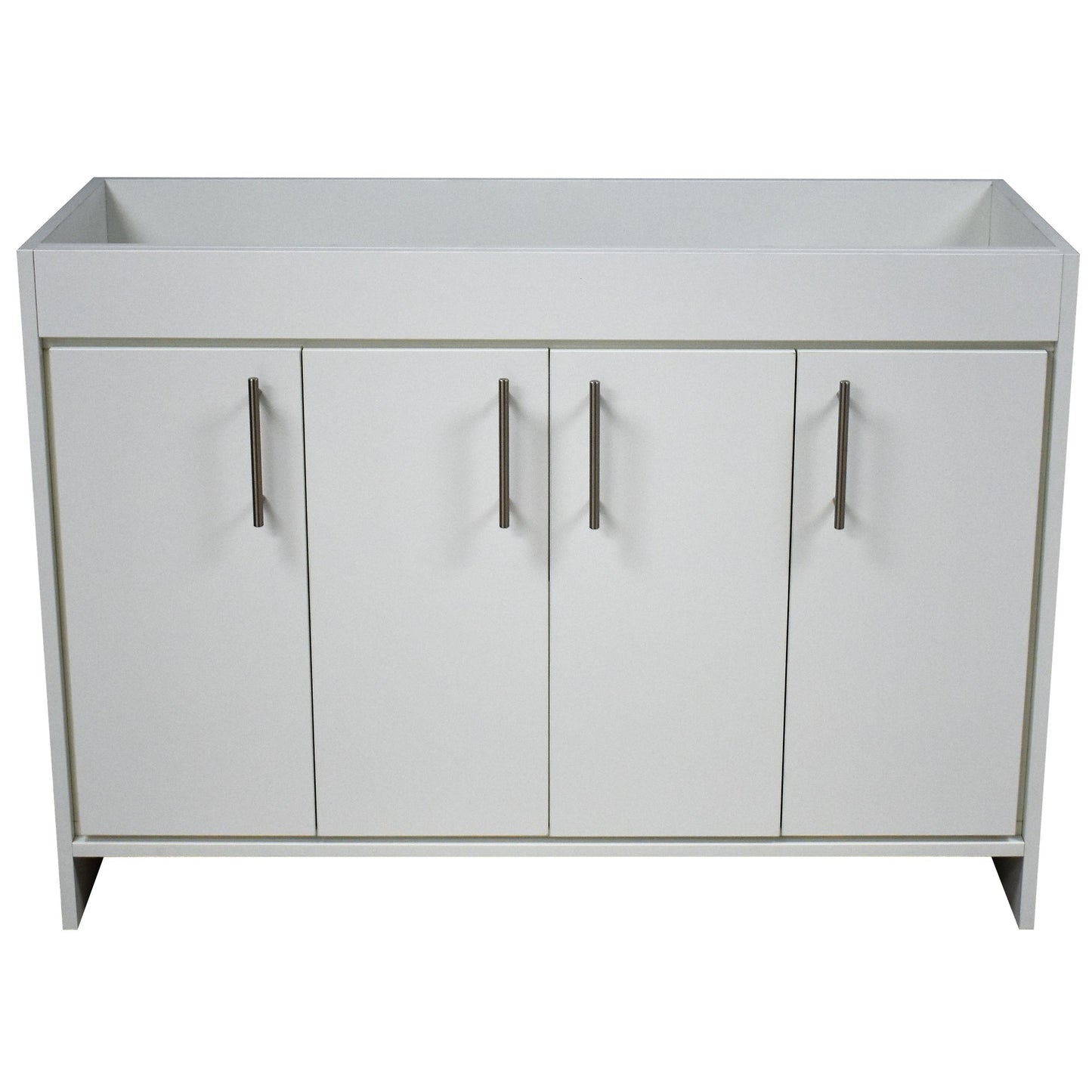 Volpa USA Villa 48" Soft White Freestanding Modern Bathroom Vanity With Brushed Nickel Round Handles