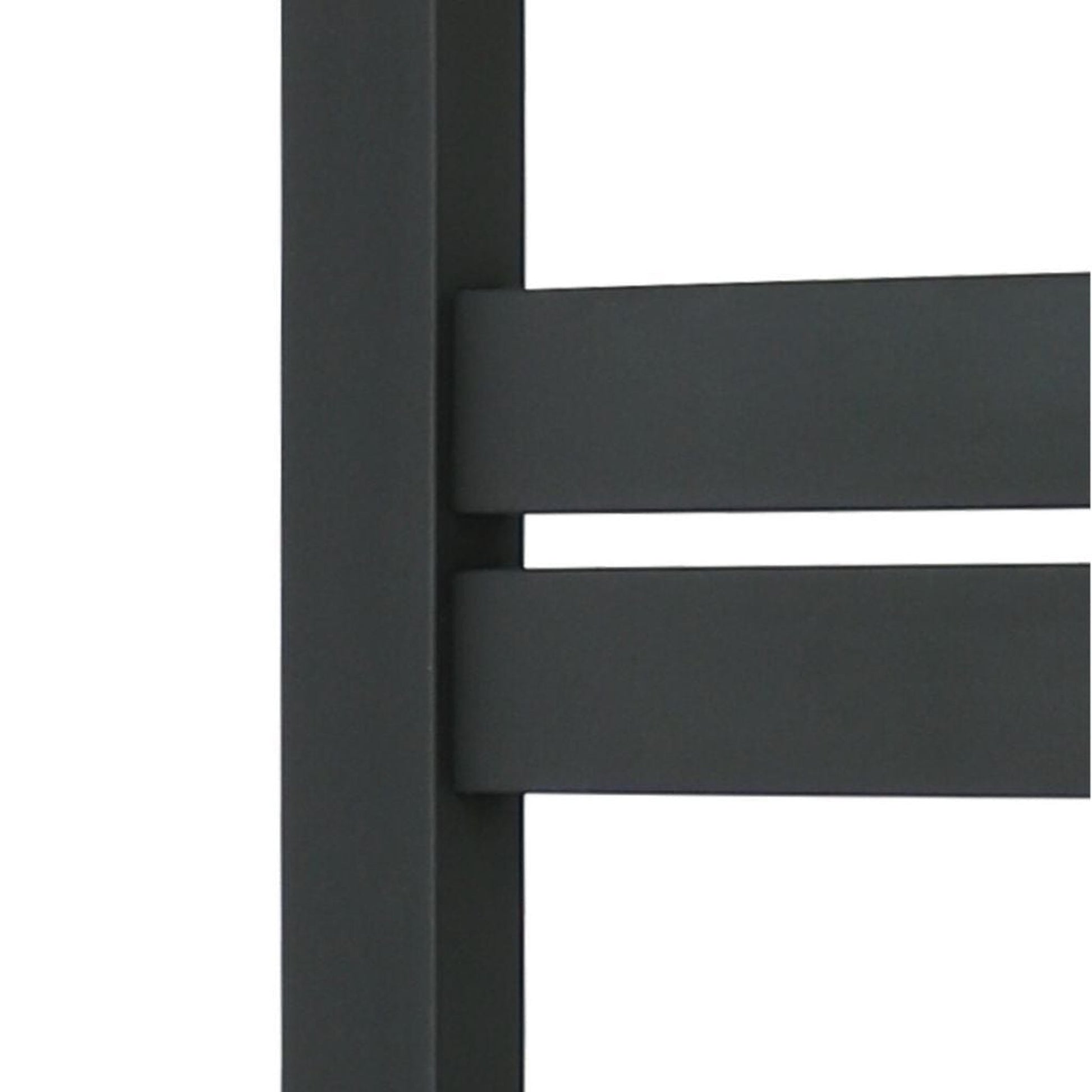 WarmlyYours Grande 12 21" x 41" Matte Black Stainless Steel Wall-Mounted 12-Bar Hardwired Towel Warmer