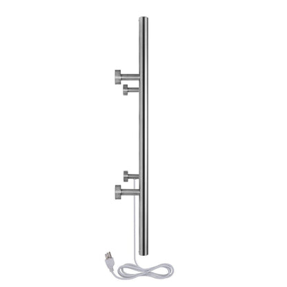 WarmlyYours Infinity 24" x 32" Brushed Stainless Steel Wall-Mounted 10-Bar Dual Connection Hardwired or Plug-In Towel Warmer