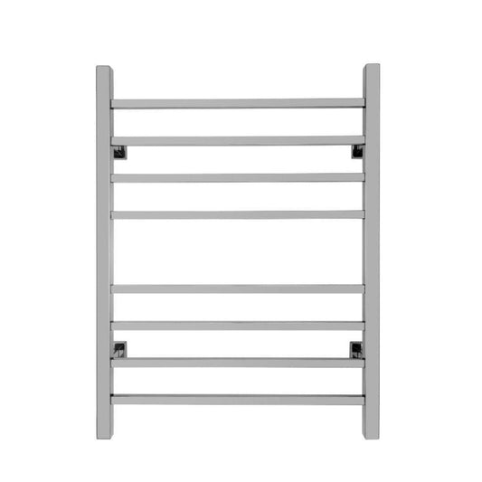 WarmlyYours Sierra 24" x 32" Polished Stainless Steel Wall-Mounted 8-Bar Dual Connection Hardwired or Plug-In Towel Warmer