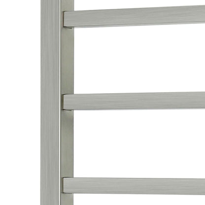 WarmlyYours Sydney 17" x 43" Brushed Stainless Steel Wall-Mounted 10-Bar Hardwired Towel Warmer