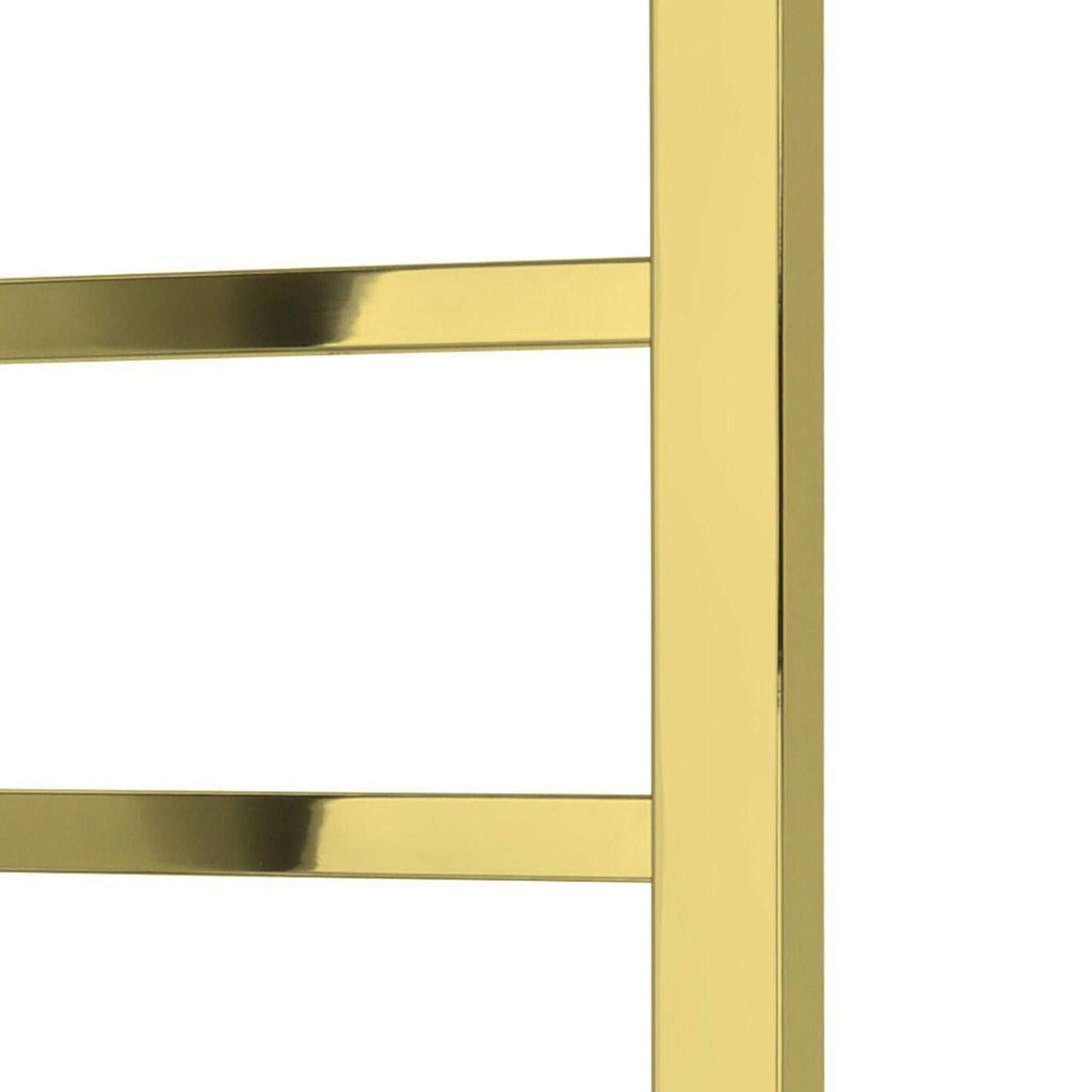 WarmlyYours Tahoe 7 24" x 32" Polished Gold Stainless Steel Wall-Mounted 7-Bar Hardwired Towel Warmer
