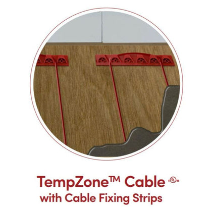 WarmlyYours TempZone Cable 150′ 120V Radiant Floor Heating Cable System Kit With nSpire Touch Programmable Touchscreen Thermostat
