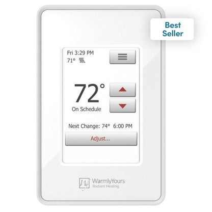 WarmlyYours TempZone Cable 595′ 240V Radiant Floor Heating Cable System Kit With Prodeso Membrane And nSpire Touch Programmable Touchscreen Thermostat