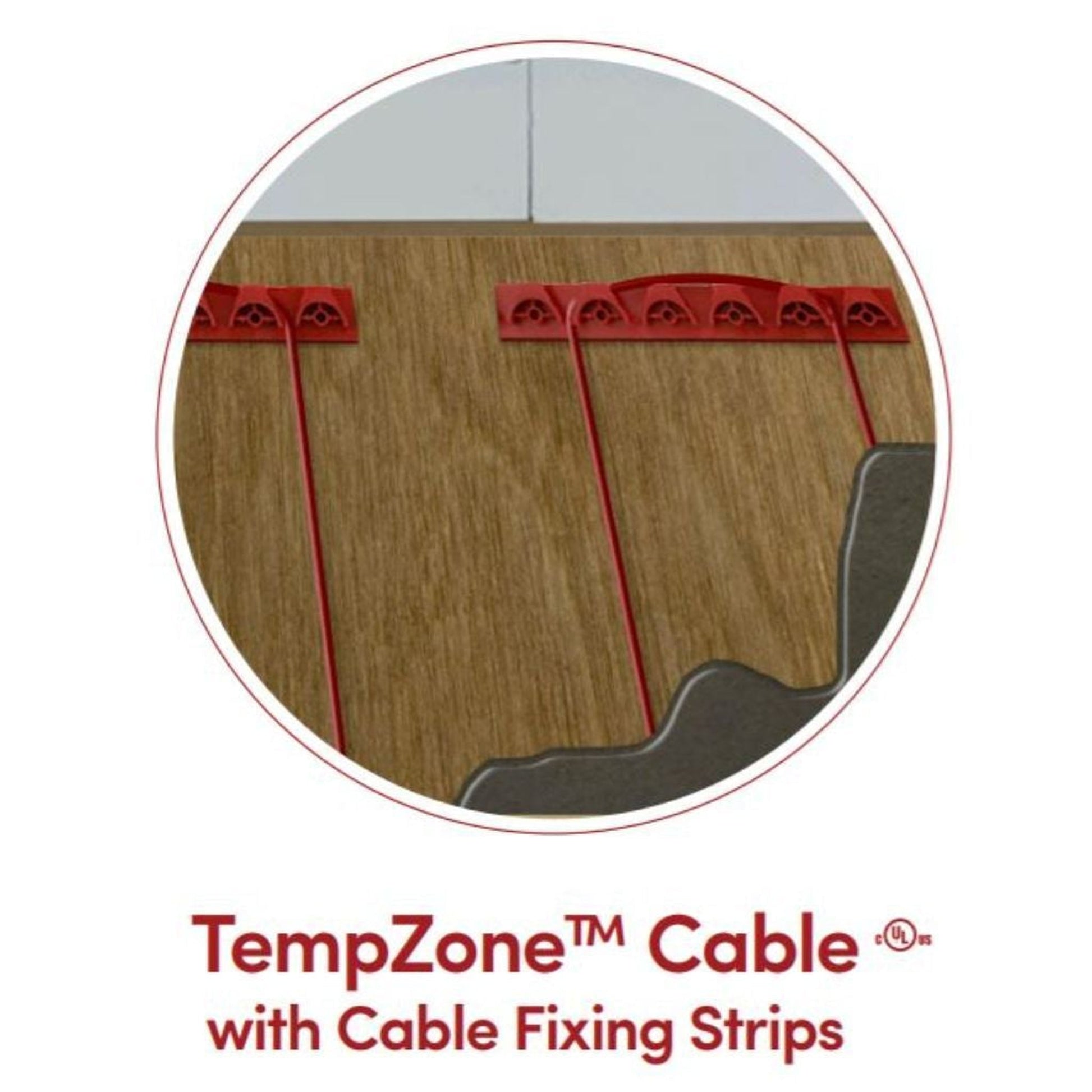 WarmlyYours TempZone Cable 90′ 120V Radiant Floor Heating Cable System Kit With nSpire Touch Programmable Touchscreen Thermostat