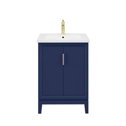Water Creation Elise 24" Integrated Ceramic Sink Top Vanity in Monarch Blue