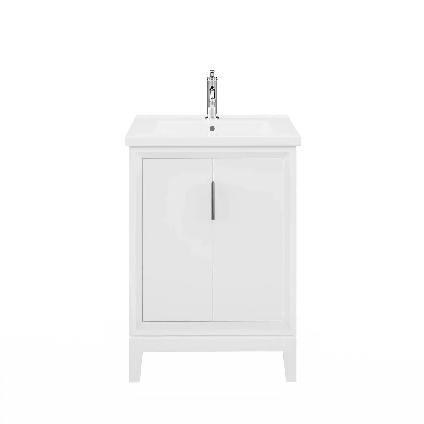 Water Creation Elise 24" Integrated Ceramic Sink Top Vanity in Pure White