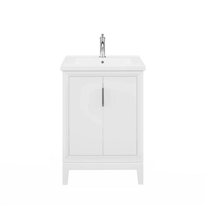 Water Creation Elise 24" Integrated Ceramic Sink Top Vanity in Pure White