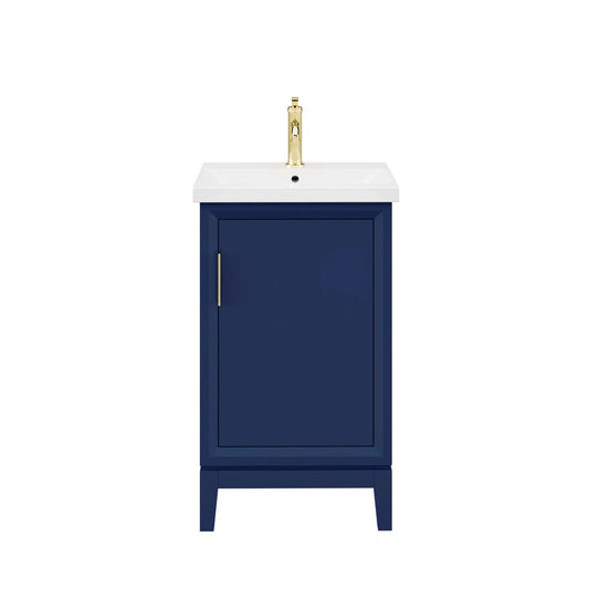 Water Creation Elsa 20" Integrated Ceramic Sink Top Vanity in Monarch Blue