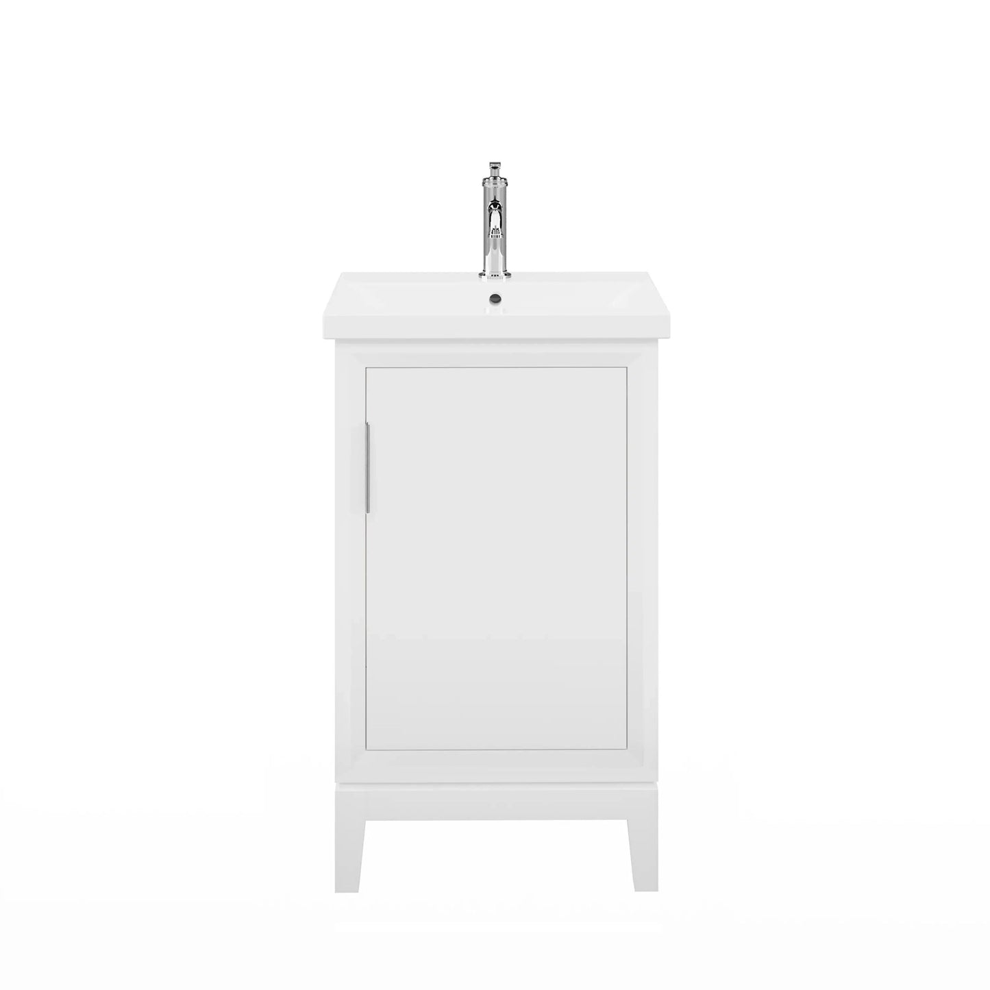 Water Creation Elsa 20" Integrated Ceramic Sink Top Vanity in Pure White