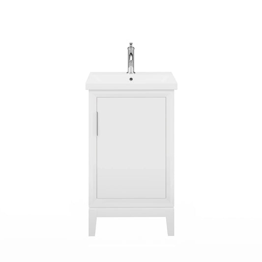 Water Creation Elsa 20" Integrated Ceramic Sink Top Vanity in Pure White