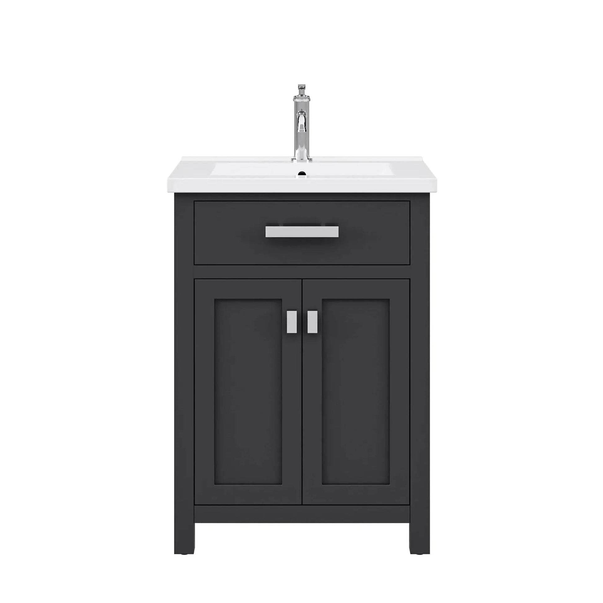 Water Creation Myra 24'' Integrated Ceramic Sink Top Vanity in Espresso with Modern Single Faucet