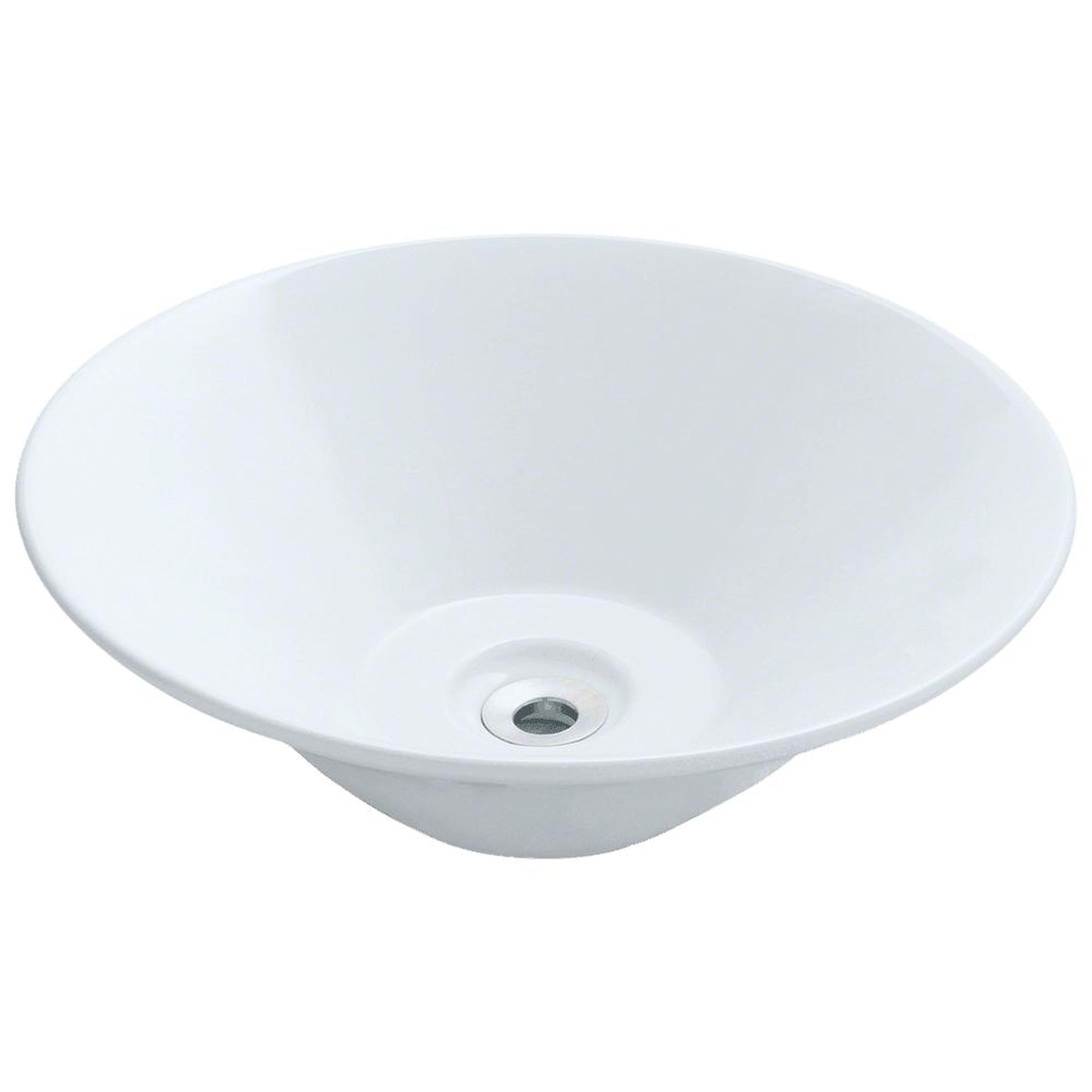 Wells Sinkware China Luxe 16" White Round Modern Vitreous Ceramic Bathroom Sink