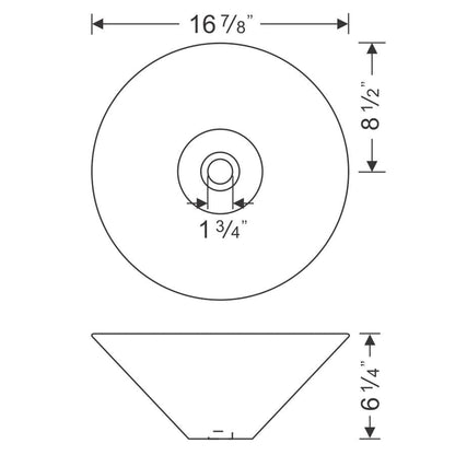 Wells Sinkware China Luxe 16" White Round Modern Vitreous Ceramic Bathroom Sink