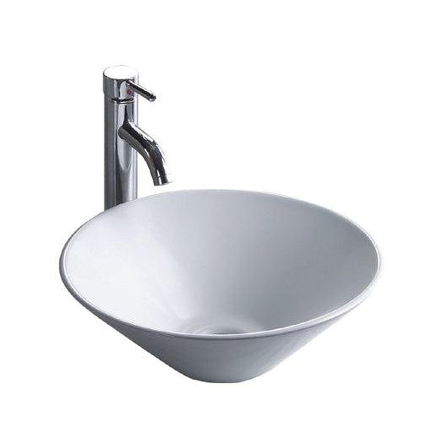 Wells Sinkware China Luxe 16" White Round Modern Vitreous Ceramic Bathroom Sink