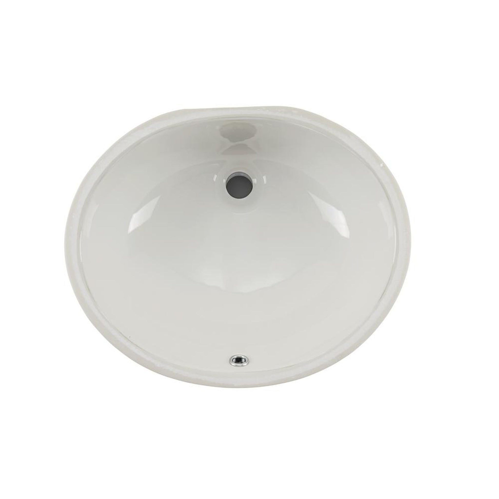 Wells Sinkware Rhythm 17" Oval Bisque Traditional Vitreous Ceramic Undermount Bathroom Sink With Overflow