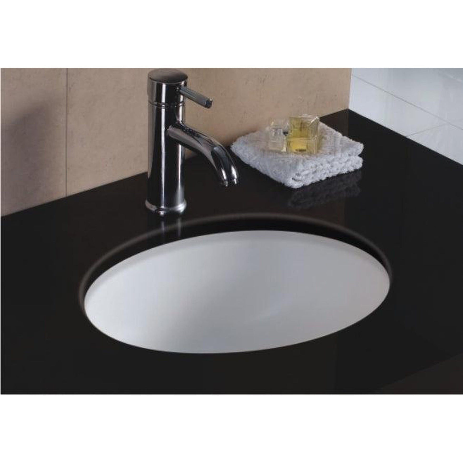 Wells Sinkware Rhythm 17" Oval White Traditional Vitreous Ceramic Undermount Bathroom Sink With Overflow