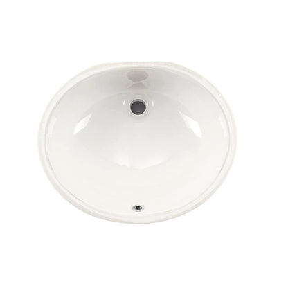 Wells Sinkware Rhythm 17" Oval White Traditional Vitreous Ceramic Undermount Bathroom Sink With Overflow