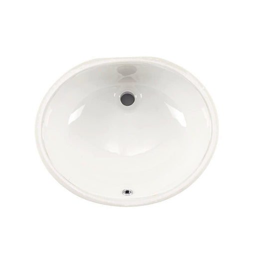 Wells Sinkware Rhythm 17" Oval White Traditional Vitreous Ceramic Undermount Bathroom Sink With Overflow