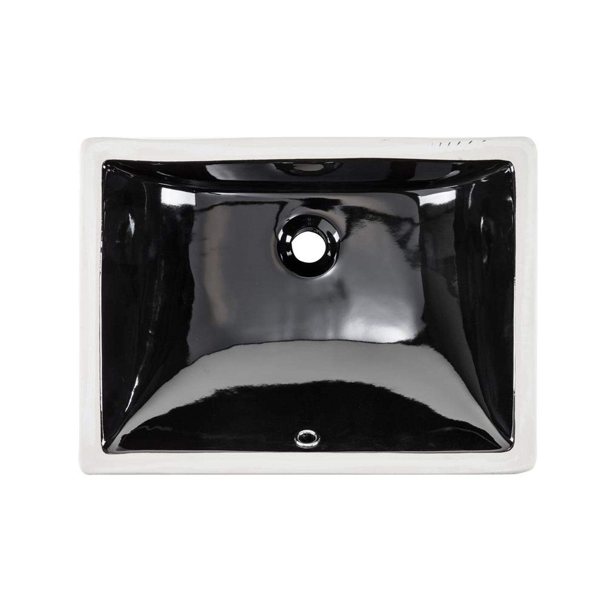 Wells Sinkware Rhythm 18" Rectangle Ebony Traditional Vitreous Ceramic Undermount Bathroom Sink