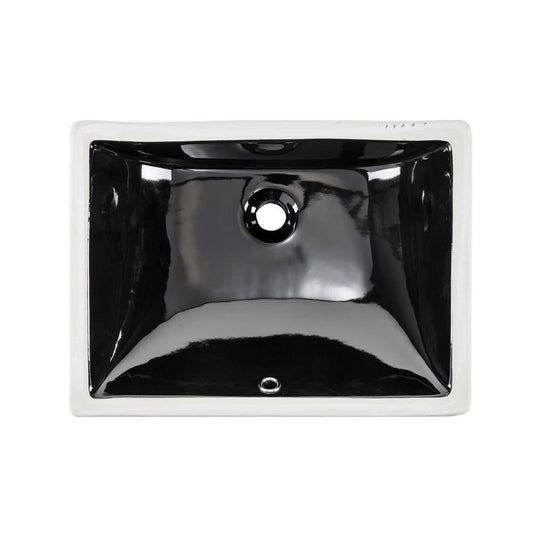 Wells Sinkware Rhythm 18" Rectangle Ebony Traditional Vitreous Ceramic Undermount Bathroom Sink
