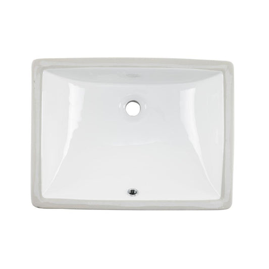 Wells Sinkware Rhythm 18" Rectangle White Traditional Vitreous Ceramic Undermount Bathroom Sink