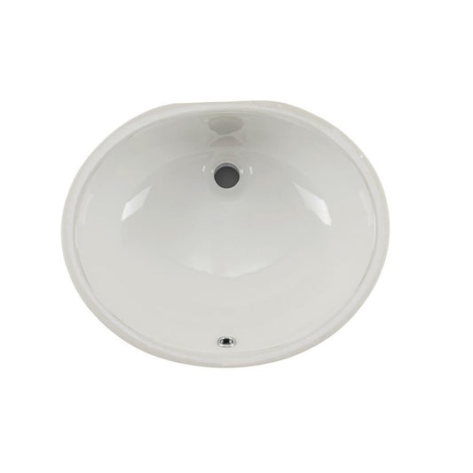 Wells Sinkware Rhythm 19" Oval Bisque Traditional Vitreous Ceramic Undermount Bathroom Sink With Overflow