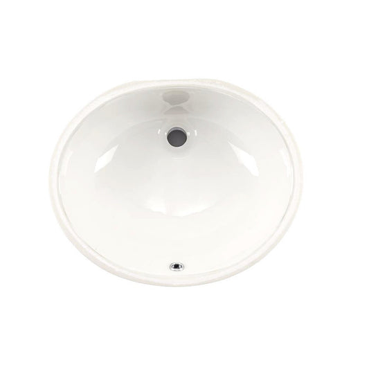 Wells Sinkware Rhythm 19" Oval White Traditional Vitreous Ceramic Undermount Bathroom Sink With Overflow