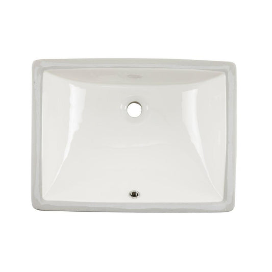Wells Sinkware Rhythm 20" Rectangle Bisque Traditional Vitreous Ceramic Undermount Bathroom Sink With Overflow