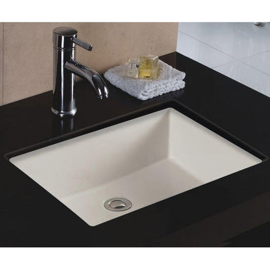 Wells Sinkware Rhythm 20" Rectangle Bisque Traditional Vitreous Ceramic Undermount Bathroom Sink