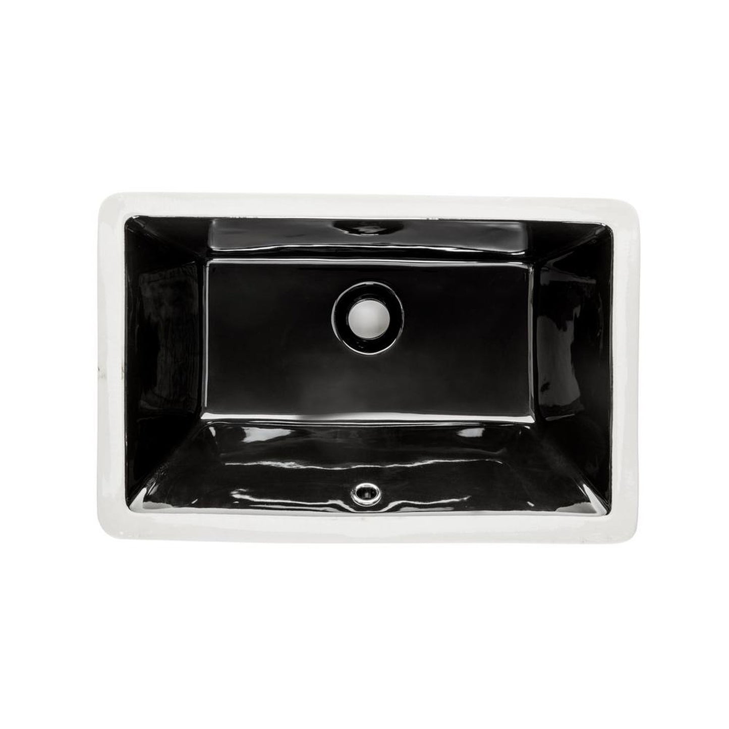 Wells Sinkware Rhythm 20" Rectangle Ebony Traditional Vitreous Ceramic Undermount Bathroom Sink With Overflow