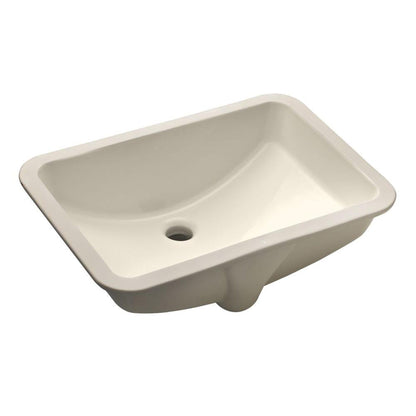 Wells Sinkware Rhythm 21" Rectangle Bisque Traditional Vitreous Ceramic Undermount Bathroom Sink