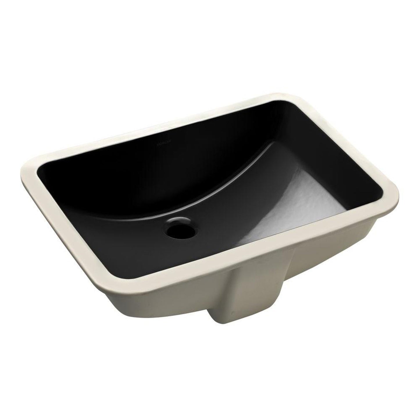 Wells Sinkware Rhythm 21" Rectangle Ebony Traditional Vitreous Ceramic Undermount Bathroom Sink