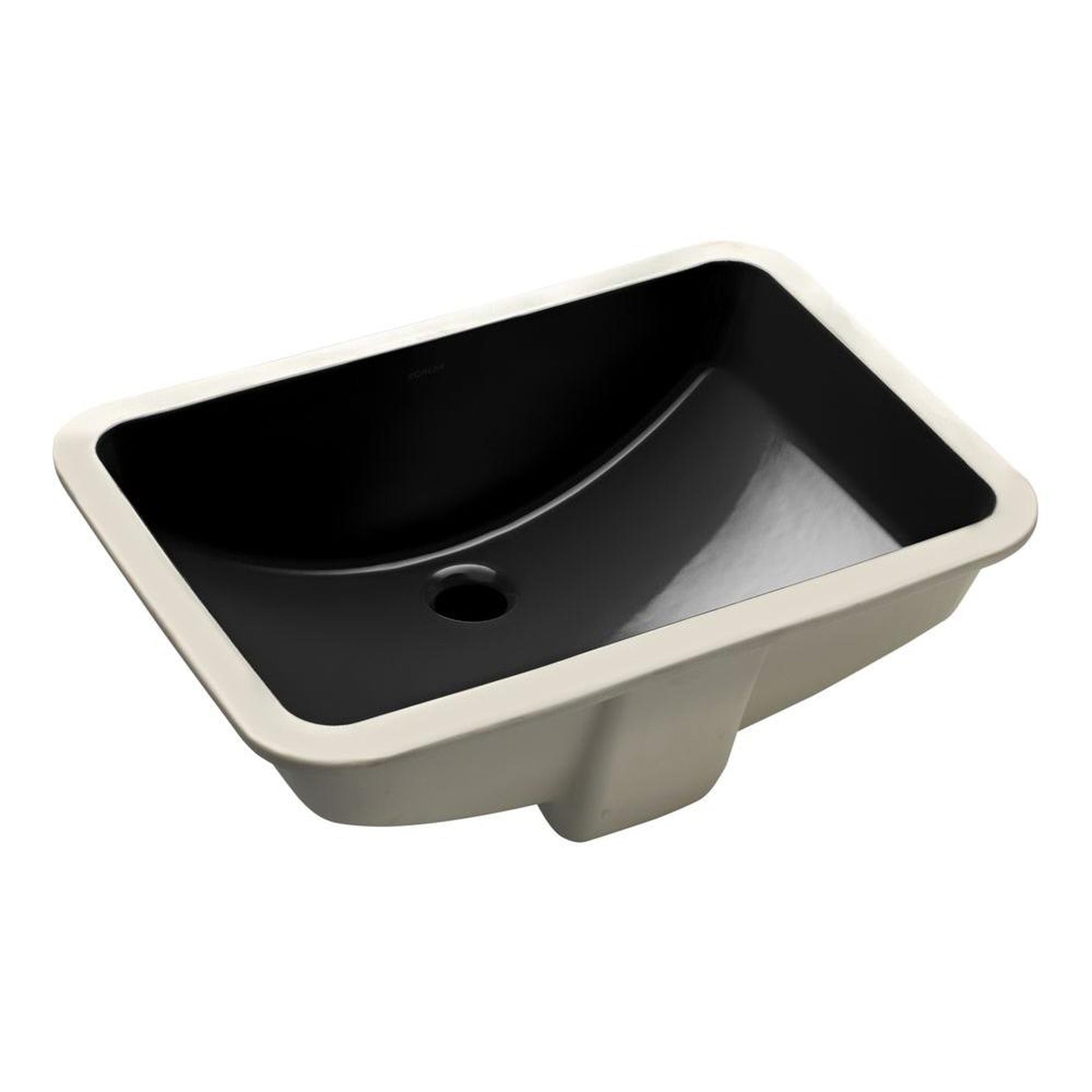 Wells Sinkware Rhythm 21" Rectangle Ebony Traditional Vitreous Ceramic Undermount Bathroom Sink