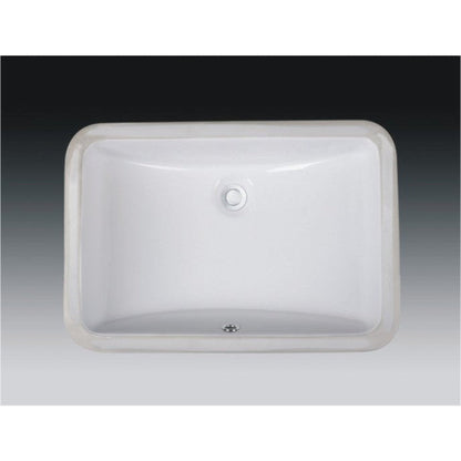 Wells Sinkware Rhythm 21" Rectangle White Traditional Vitreous Ceramic Undermount Bathroom Sink