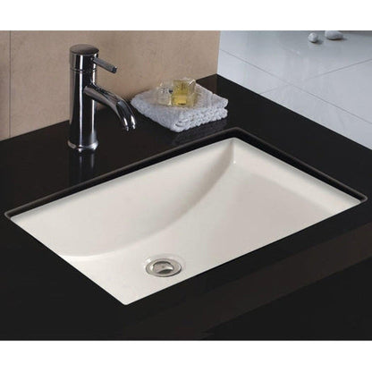 Wells Sinkware Rhythm 22" Rectangle Bisque Traditional Vitreous Ceramic Undermount Bathroom Sink