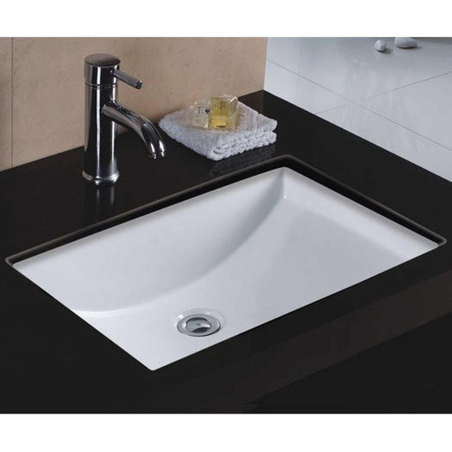 Wells Sinkware Rhythm 22" Rectangle White Traditional Vitreous Ceramic Undermount Bathroom Sink